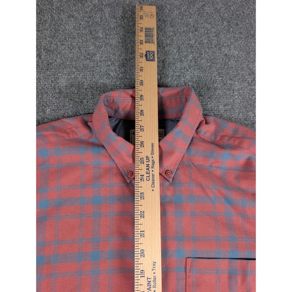 RSVLTS Borland Flannels Shirt Mens Small Red Blue Plaid Long Sleeve - Picture 5 of 8